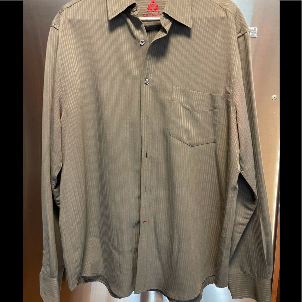 Reunion long-sleeved Poly/Rayon shirt.